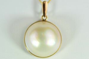 N161mabe pearl 16mm pendant top K18 3.8g