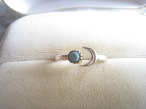 [SAMU] красивый!! натуральный бирюзовый месяц форма серебряный 925 кольцо #12 номер * супер-скидка!