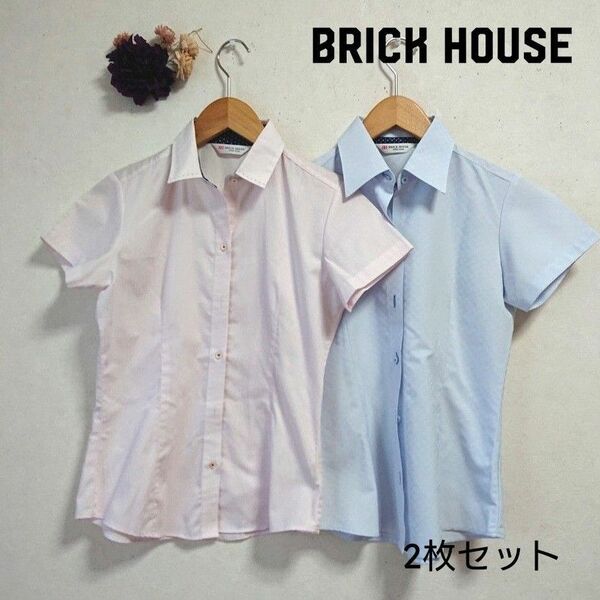 ブリックハウス 東京シャツ レディース 半袖シャツ ビジネスシャツ ブラウス BRICK HOUSE 2枚セット 