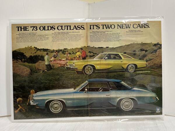 1972年9月22日号LIFE誌　広告切り抜き1ページ【GM ‘73 Oldsmobile Cutlass】アメリカ買い付け品ビンテージインテリア車オシャレUSA