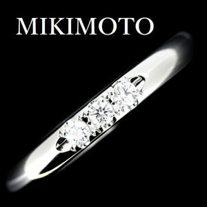  Mikimoto бриллиант 0.06ct кольцо Pt950 7 номер 