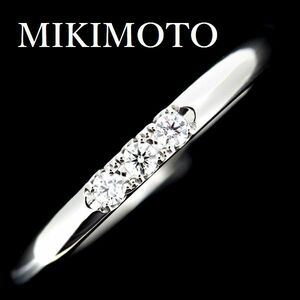  Mikimoto бриллиант 0.05ct кольцо Pt950 10 номер 