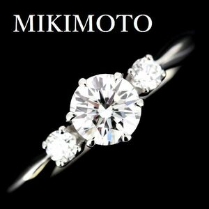  Mikimoto бриллиант 0.39ct E-VVS2-3EX кольцо Pt950