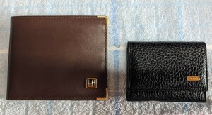 [ б/у утиль ] Dunhill dunhill двойной бумажник ( царапина есть ) кошелек футляр для карточек Bally BALLY кошелек для мелочи . ячейка для монет ( прекрасный товар )