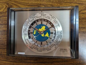 【中古美品】 《動作確認OK》SEIKO 置時計 世界時計 セイコー ワールドタイム　TORANSISTOR CLOCK GLOBAL TIME