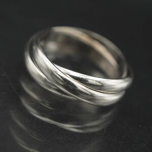 S003 Vintage SILVER stamp ring 3 ream toliniti design silver ring 11~12 number 