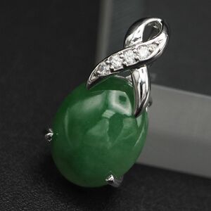 T120.. jade pendant top design silver charm head 5 month birthstone 