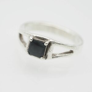 T183 onyx manner ring design silver ring Vintage 15 number 