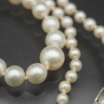 Y863 MIKIMOTO ミキモト 真珠 パール デザイン シルバー ネックレス 6月誕生石_画像5