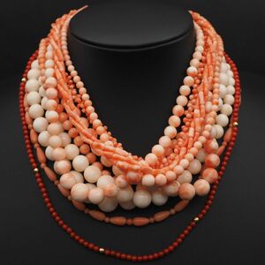 Y855 large amount profit 1 jpy book@.. coral necklace SILVER etc. silver gross weight approximately 280g 10 point . summarize set 