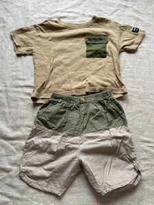 男の子　Tシャツ　パンツ　アウトドア　キャンプ　夏　バイカラー　ママラク