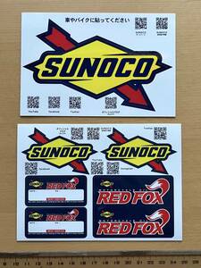 新品未使用 RED FOX SUNOCO / ステッカー シート2種類 / レッドフォックス スノコ オイル交換時期記載用
