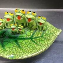 ミニ カエル かえる 蛙 置物 飾り 万兵作 ふる里民芸品 陶器 縁起物_画像4