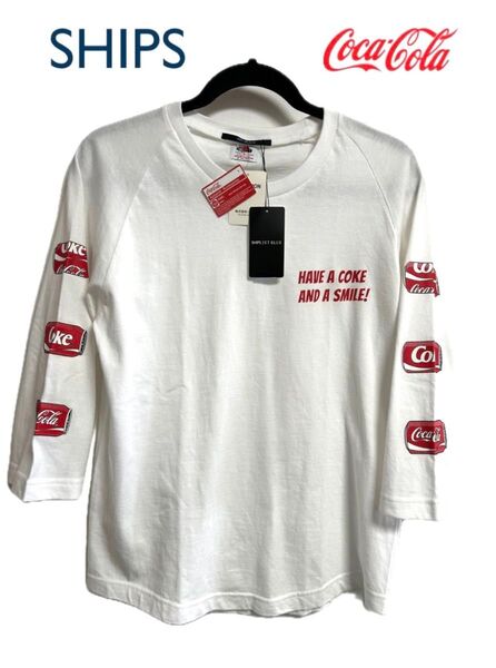 【新品】タグ付き ships コカ・コーラ コラボ Tシャツ 七分丈 Sサイズ