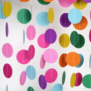 2個 ペーパー ガーランド カラフル 虹色 約8m / バースデー ウェディング 二次会 パーティー イベント 飾りつけ 装飾