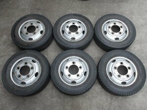 M439-ソ1 205/70R16 冬6本セット スタッドレス LT 111/109L 205/70-16 ダンロップ ウィンターマックス LT03M 16インチ鉄ホイール トピー