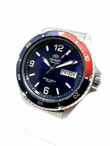  operation goods! ORIENT Orient diver AA02-C5-B day date AT self-winding watch wristwatch Red Bull - Pepsi blue face SS original belt 