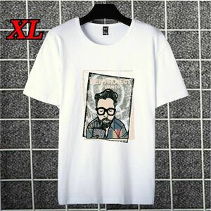 メガネ ( XL)プリント Tシャツ 部屋着 カジュアル 韓国 半袖