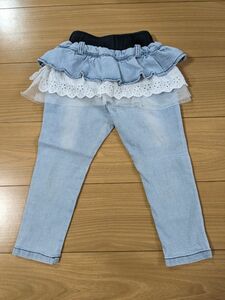 フリル付きズボン　100 デニムパンツ