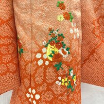 ■七五三 七歳 女児 総絞り 着物＆袋帯 刺繍 源氏車 菊■良好 405ag28_画像7