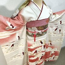 ☆きものマーチ☆振袖 岩田専太郎 金駒刺繍 金彩 鶴 成人式 結婚式 作家物☆美品 404z45_画像7