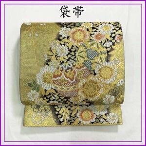 ☆きものマーチ☆袋帯 花 鞠 金糸☆美品 405y16