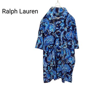 【Ralph Lauren】90's 総柄 ペイズリー柄 ポロシャツA-1887