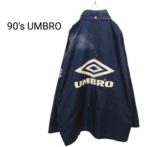 【UMBRO】90's ビッグロゴフード収納ナイロンジャケット A-1952