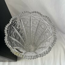 美品 LAUSITZER CRYSTAL MADE IN D.D.R. クリスタルガラス 花瓶 花器 工芸品 箱付 浦MY0521-27_画像2