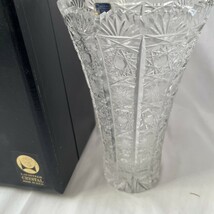 美品 LAUSITZER CRYSTAL MADE IN D.D.R. クリスタルガラス 花瓶 花器 工芸品 箱付 浦MY0521-27_画像5