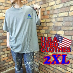 ME9-975【モデル175cm普通体型】USA古着★良品!!【Assured Partners】コットン100% 半袖 Tシャツ【メンズ 2XL】グレー 海外保険会社