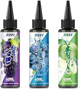 電子タバコ リキッド 3風味セット メンソール配合 180ml 大容量 vapeリキッド ニードルボルト付き ニコチンなし タール