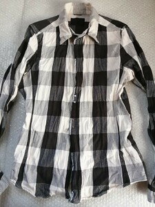 ジュンハシモト　フックシャツ　ネルシャツ　チェックシャツ　オンブレチェック　長袖シャツ　サイズ4　美品！　