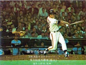 * trading card *1976 Calbee Professional Baseball chip s* ultra .! middle record war series [#708 Suetsugu profit light ]*