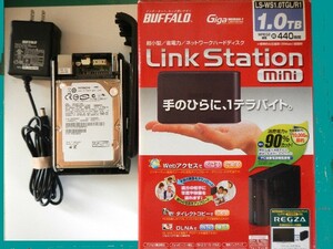 (送料520円・ジャンク品)BUFFALO製 LinkStation mini 1.0TB フォームウェアが入っていません(HDDを完全消去しました。)