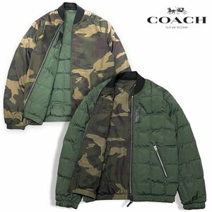 国内正規品 coach コーチ F86519 中綿ブルゾン リバーシブル カモフラ ボンバー ジャケット ブルゾン アウター MA-1 カーキ