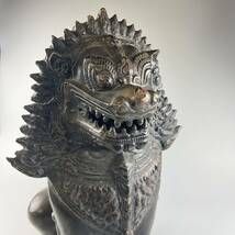 時代物 古銅 古美術 密教美術 銅製 獅子 高さ約51cm 置物 飾り物 東洋 彫刻 唐物 中国古玩 古美術品_画像2