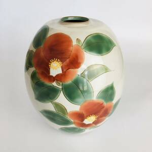 京都 陶 花瓶 箱なし 花入 花器 飾壺 陶瓷器 美術品 陶磁 華道具　H-3