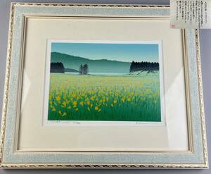  small . genuine . large ...(ni later term sge) nature beautiful silk screen genuine work Japan woodcut landscape painting 