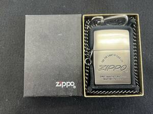 【現状品】ZIPPO ジッポ ライター チェーン付き H 火花、着火確認済み