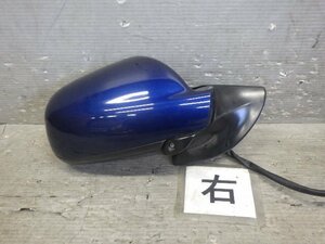 * prompt decision equipped H19 year Peugeot 407 GH-D2BR right door mirror side mirror blue KPL [ZNo:04031807]