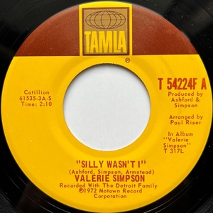 【試聴 7inch】Valerie Simpson / Silly Wasn't I 7インチ 45 muro koco フリーソウル Ashford & Simpson Sharon Forrester 50 Cent