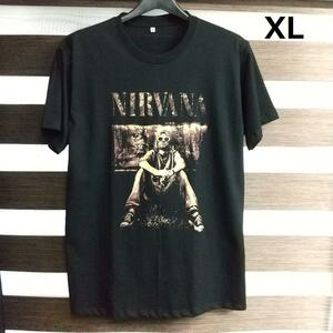 即決　新品　送料無料　ニルバーナ　ニルヴァーナ　NIRVANA　Tシャツ　黒　ロック　バンド　メタル　カートコバーン　XLサイズ　