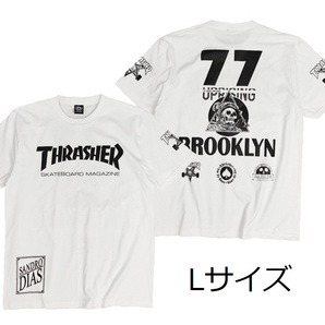 即決　新品　送料無料　スラッシャー　半袖Tシャツ　L　白　ストリート系　THRASHER　ロック　アウトドア　スケードボード　スケーター