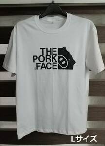 即決　新品　送料無料　THE PORK FACE　ザポークフェイス　半袖Tシャツ　Lサイズ　ジョーク　宴会　珍品　面白　パロディー