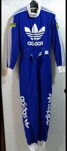 ★鬼レア★ ＃adidas ★ ＃アディダス ★ ＃ツナギ ★ブルー／ホワイト★ ＃ジャンプスーツ★１７０(Mサイズ)★ＪＡＦコラボ★超～激レア★