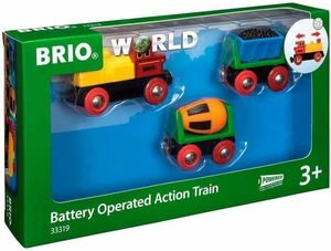 BRIO (ブリオ) WORLD バッテリーパワーアクショントレイン [全3ピース] 対象年齢 3歳~ (電車のおもちゃ 木のレー