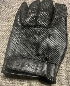 DEGNER mesh leather glove black L