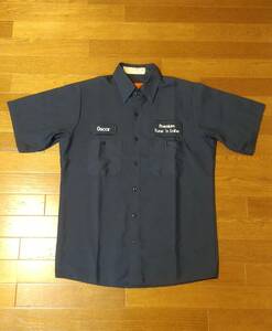 古着　USA製　ワークシャツ　Mサイズ　ネイビー Navy work shirt 