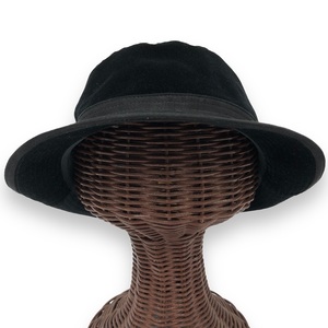 【ITN16LAMP5F2】Borsalino ボルサリーノ 56.5㎝ ハット 帽子 黒 ウール 日本製